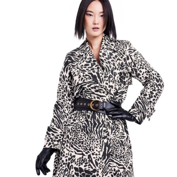 Sergio Hudson x Target Strong Shoulder Trench Coat in Animal Print NWT Small - Picture 3 of 14